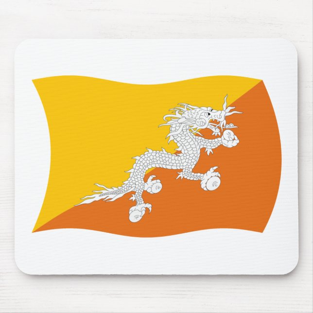 Bhutan Flag Muff för mus Musmatta (Framsidan)