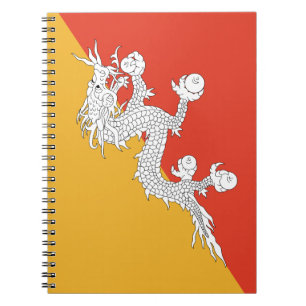 Bhutan Flagga Anteckningsbok Med Spiral