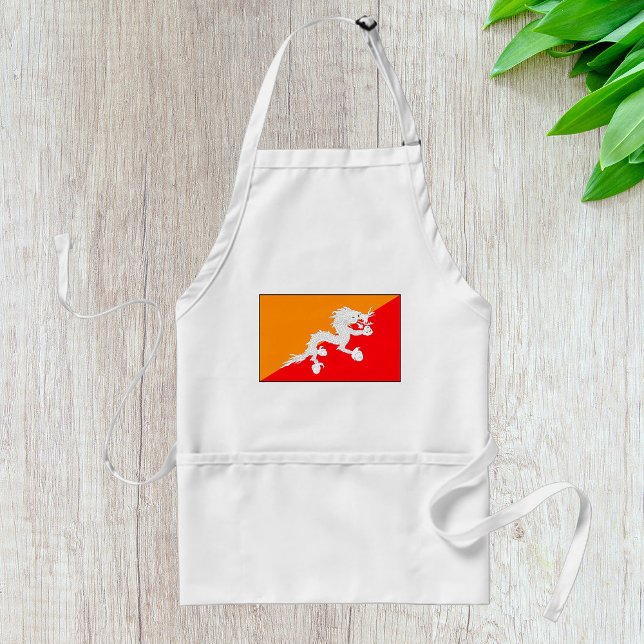 Bhutan Flagga Design med vita drakar Förkläde (Skapare uppladdad)