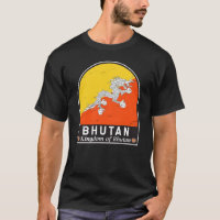 Bhutan Flagga Emblem Distress Vintage