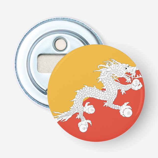 Bhutan Flagga Flasköppnare (Framsidan)