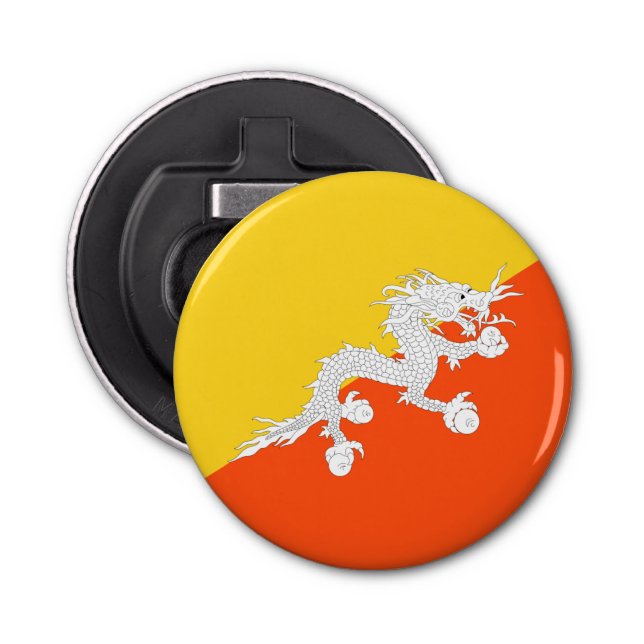 Bhutan flagga flasköppnare (Framsidan)