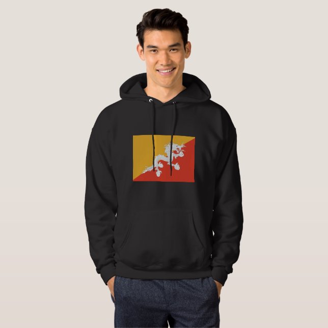 Bhutan Flagga Hoodie (Hel framsida)