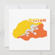 Bhutan-Flagga i Land Karta