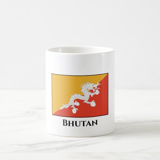 Bhutan Flagga Kaffemugg (Center)