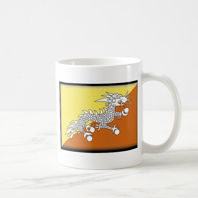 Bhutan flagga kaffemugg (Höger)