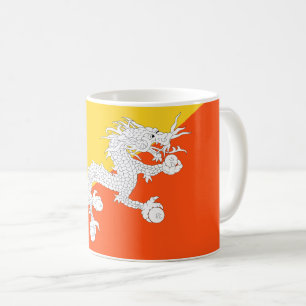 Bhutan flagga kaffemugg