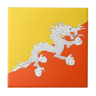 Bhutan flagga kakelplatta