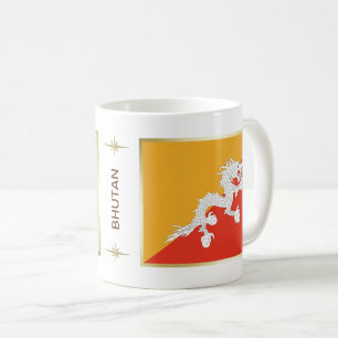 Bhutan flagga + Kartamugg Kaffemugg