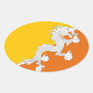 Bhutan Flagga Klistermärke