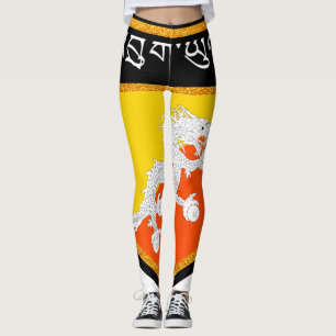 Bhutan Flagga Leggings