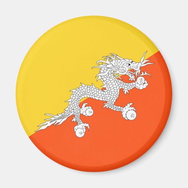 Bhutan flagga Magnet (Framsidan)