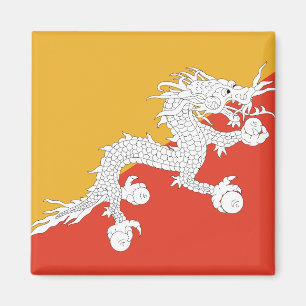 Bhutan Flagga Magnet