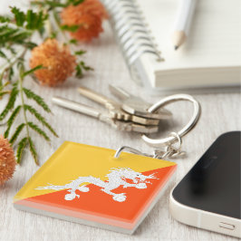 Bhutan Flagga med Thunder Dragon