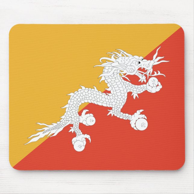 Bhutan Flagga Mousepad Musmatta (Framsidan)