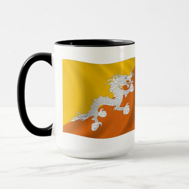 Bhutan Flagga Mugg (Vänster)