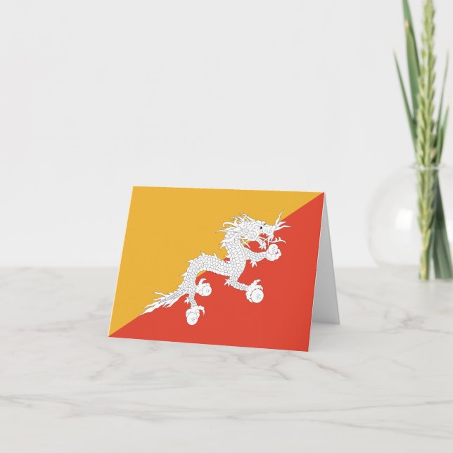 Bhutan Flagga Notecard Kort (Framsida)