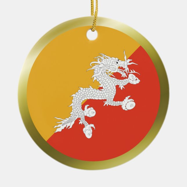 Bhutan flagga ornament (Framsidan)