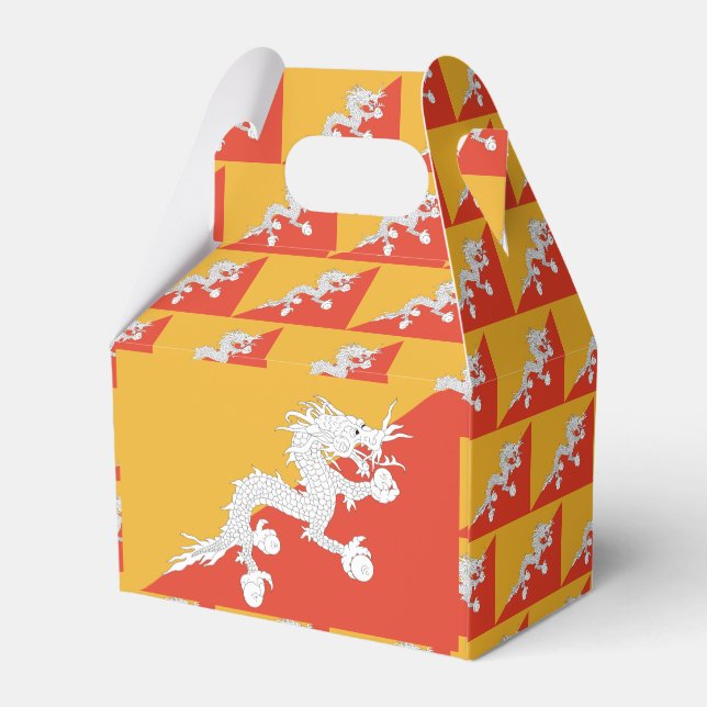 Bhutan Flagga Presentaskar (Baksidan Sidan)