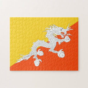 Bhutan flagga pussel