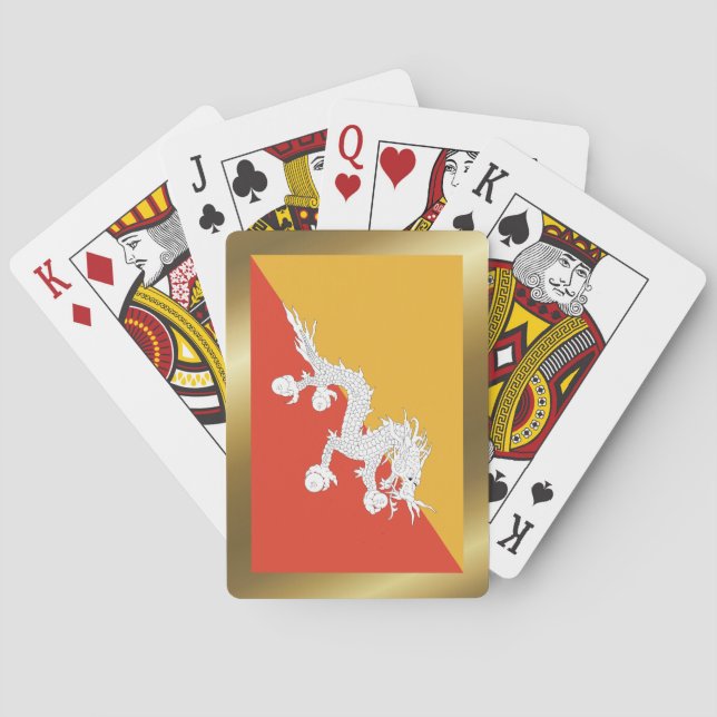 Bhutan flagga spelkort (Baksidan)