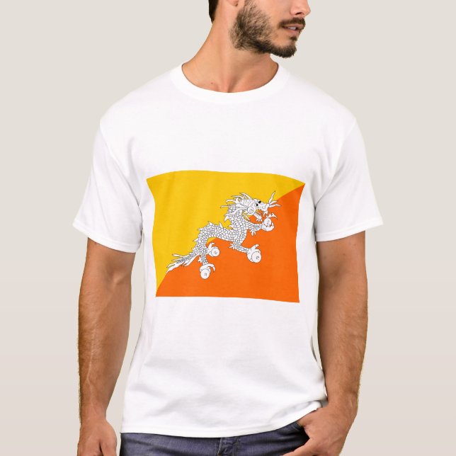 Bhutan flagga t-shirt (Framsida)