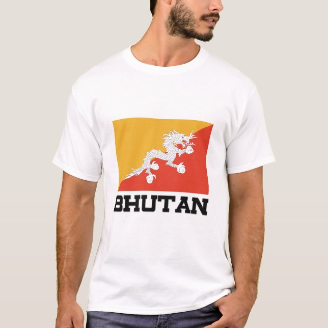 Bhutan Flagga Tee (Framsida)