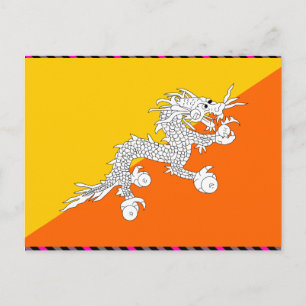 Bhutan Flagga Vykort