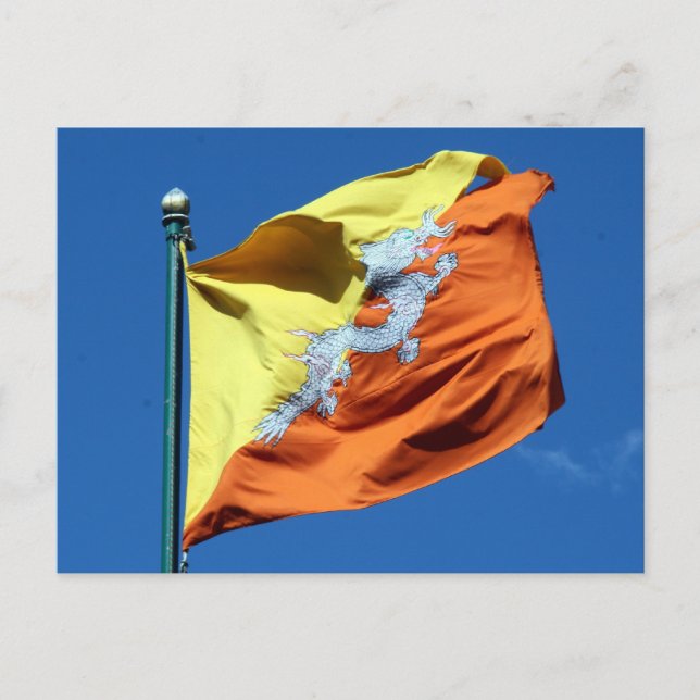 bhutan flagga vykort (Framsida)