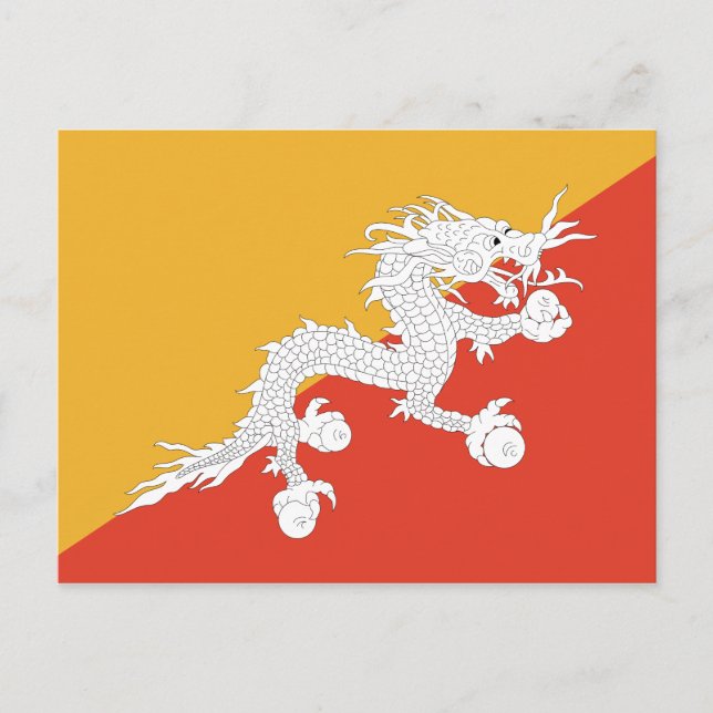 Bhutan Flagga Vykort (Framsida)