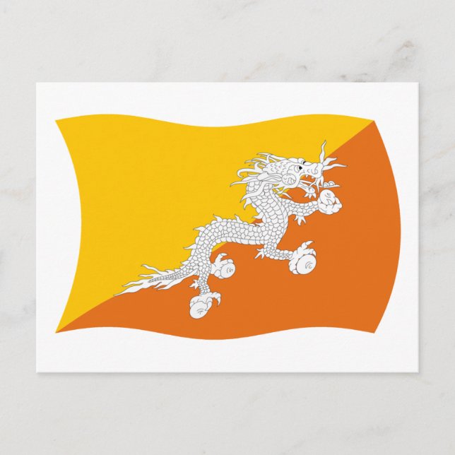 Bhutan Flagga vykort (Framsida)