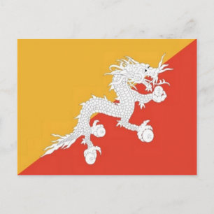Bhutan - Flagga - Vykort
