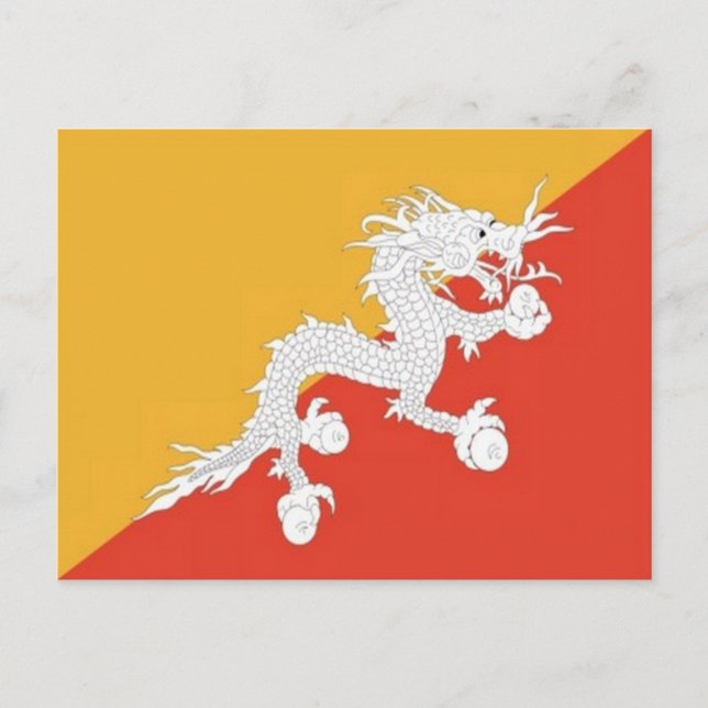Bhutan - Flagga - Vykort (Framsida)