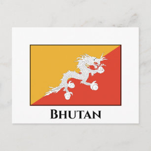 Bhutan Flagga Vykort