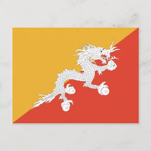 Bhutan Flagga-vykort Vykort