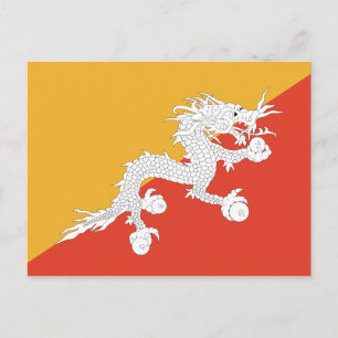 Bhutan Flagga-vykort Vykort