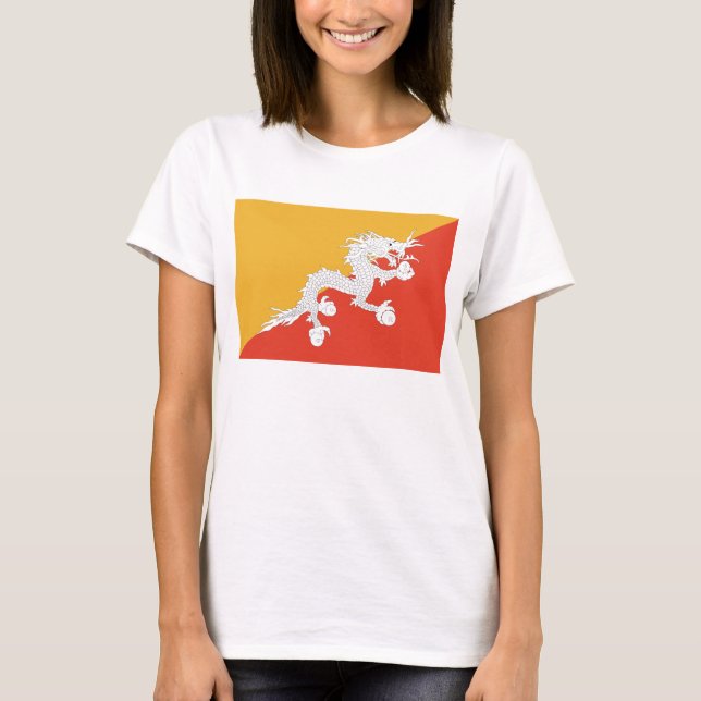 Bhutan Flagga x Karta T-Shirt (Framsida)