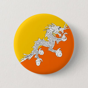 Bhutan högkvalitativ flagga knapp
