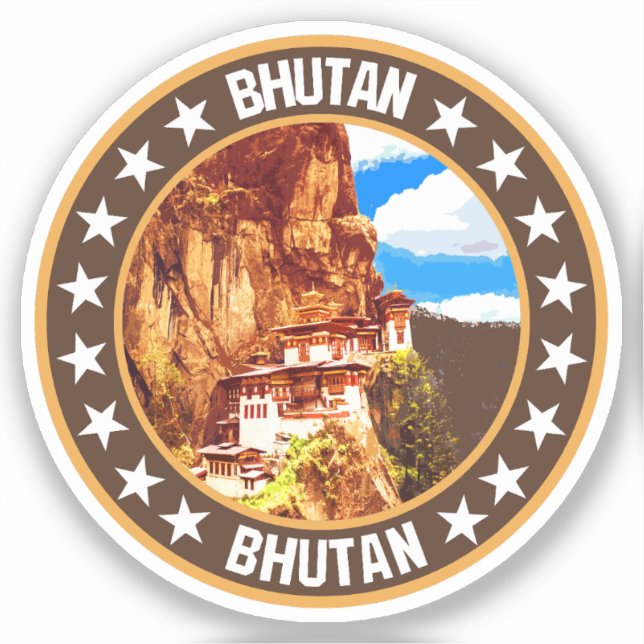 Bhutan Klistermärken (Framsida)