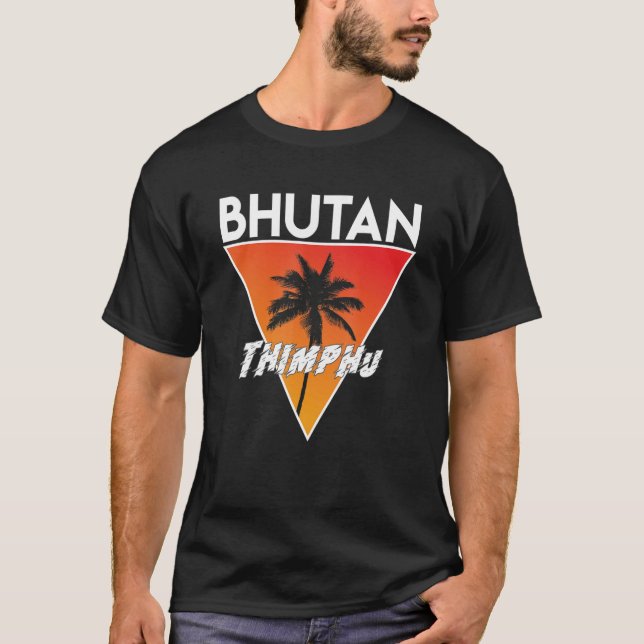 Bhutan med Sunny Färg T Shirt (Framsida)