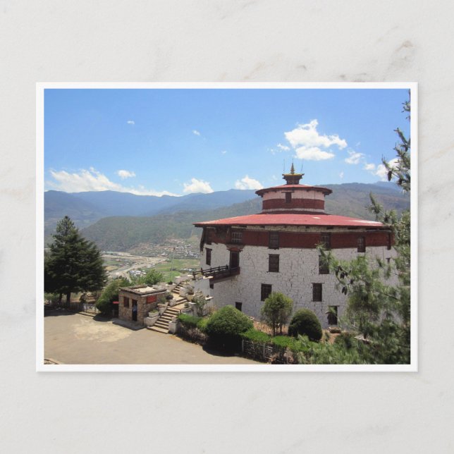 Bhutan museets utsikt vykort (Framsida)