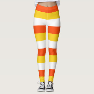 Bhutan National Flagga Färg Vågrät Stripe Leggings