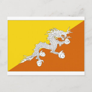 Bhutan National Flagga Vykort