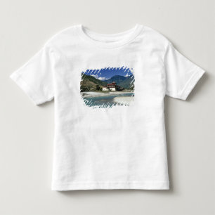 Bhutan, Punaka. Mo Chhufloden flyter förbi Tee