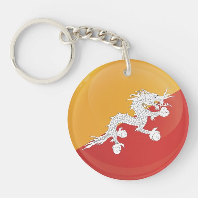 Bhutan Round Icon Flagga (Framsidan)