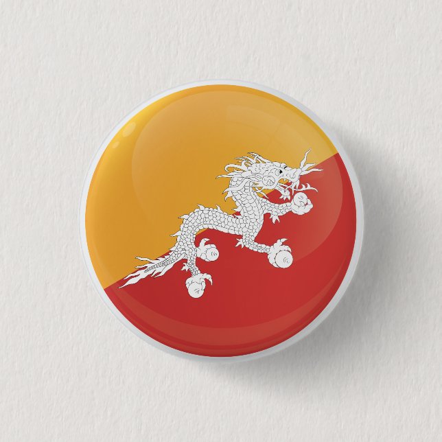 Bhutan Round Icon Flagga Knapp (Framsida)
