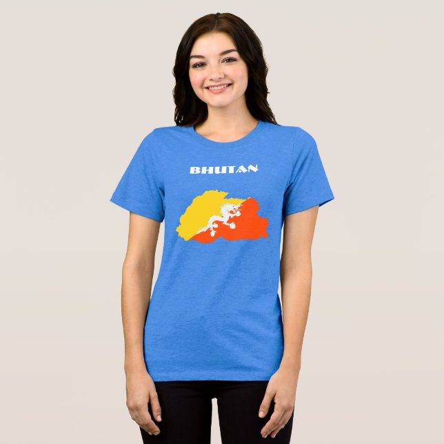 BHUTAN Speciell Anpassade Blue Tourist T Shirt (Framsida Full)