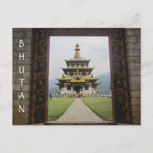 bhutan tempeldörr vykort