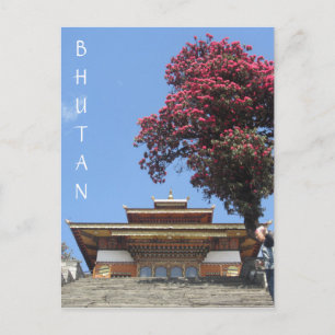bhutan tempelliv vykort