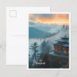 Bhutan, vacker turister ställe vykort